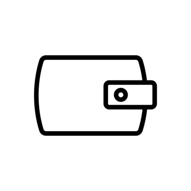 Cüzdan parası, güvenli aksesuar ikon vektörü. Cüzdan nakit para kasası aksesuar işareti. izole edilmiş sınır sembolü çizimi