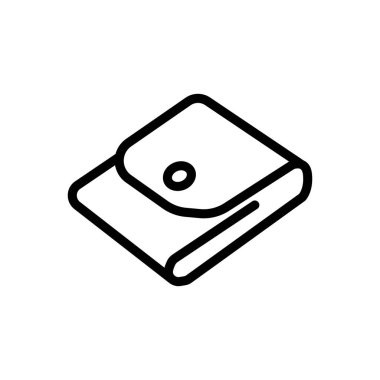 Cüzdan nakit saklama aksesuar ikonu vektörü. Cüzdan nakit para depolama aksesuarı. izole edilmiş sınır sembolü çizimi