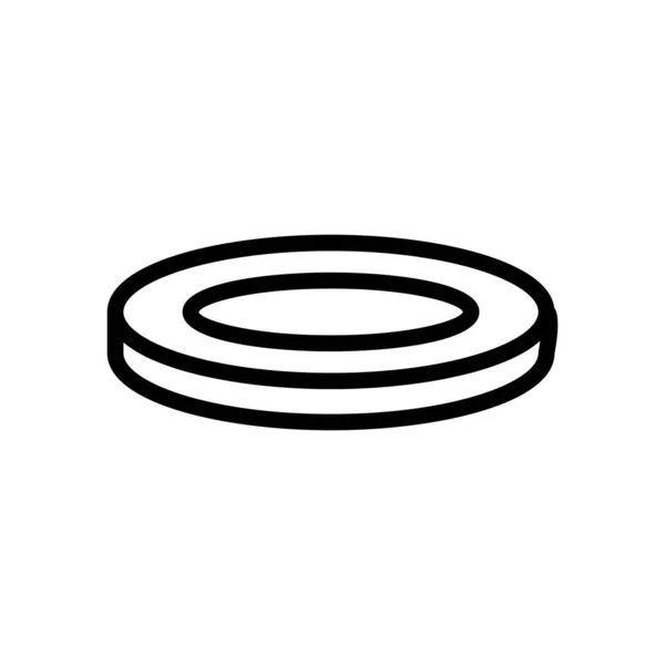 ヨガマットの丸い形のアイコンベクトル ヨガマットの丸い形の看板 孤立した輪郭記号図 — ストックベクタ