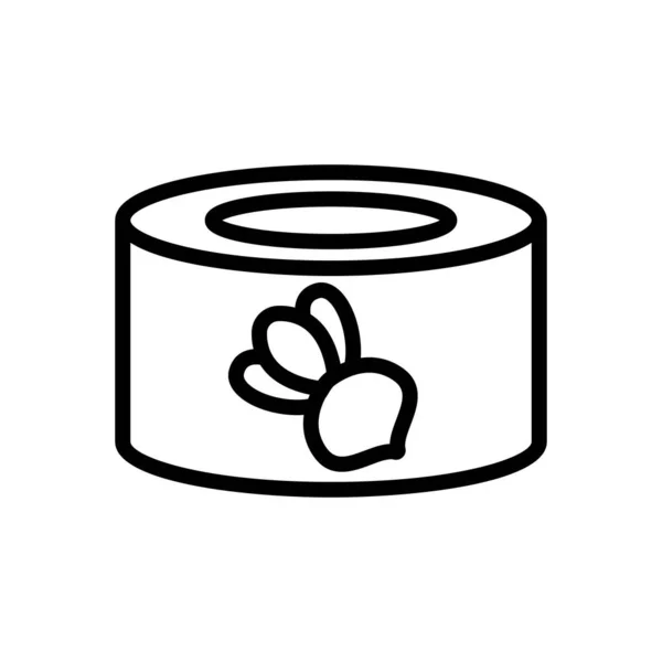 萝卜罐头图标矢量 萝卜罐头标志 孤立等高线符号图解 — 图库矢量图片