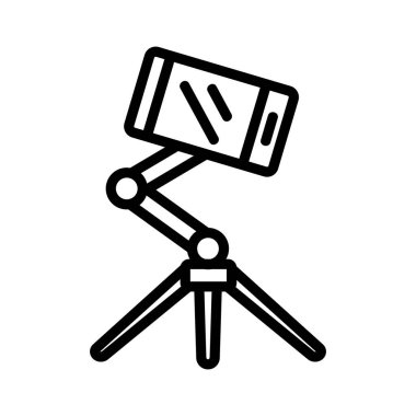 Selfie tripod ikon vektörü. Selfie tripod işareti. izole edilmiş sınır sembolü çizimi
