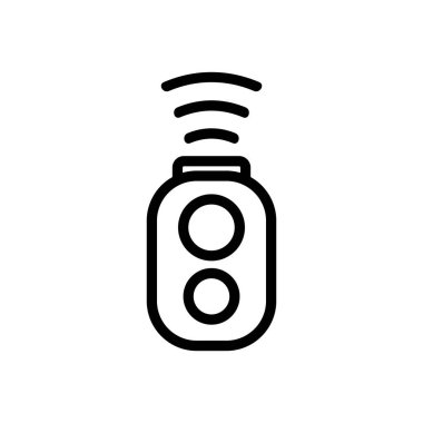 Selfie uzaktan kumanda ikon vektörü. Selfie uzaktan kumanda işareti. izole edilmiş sınır sembolü çizimi