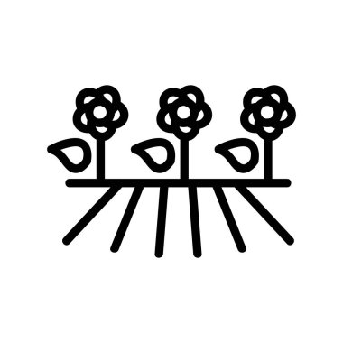 Çiçek ekimi ikon vektörü. Çiçek ekme işareti. izole edilmiş sınır sembolü çizimi