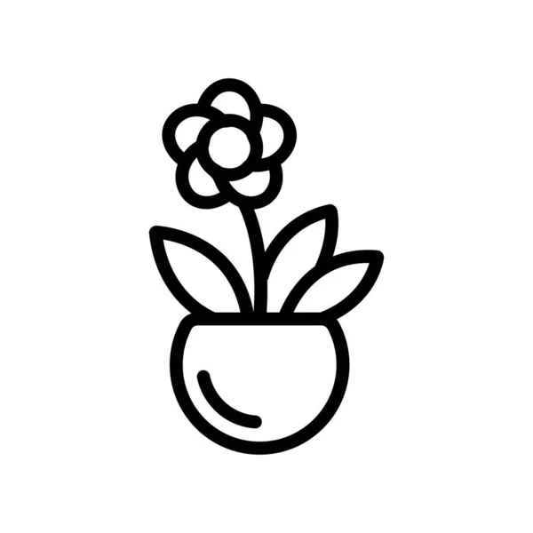 Maceta Vector Icono Flor Signo Flor Maceta Ilustración Símbolo Contorno — Vector de stock