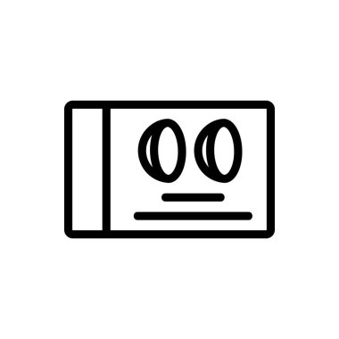 Kontak lens paket kutusu vektörü. Kontak lens kutusu işareti. izole edilmiş sınır sembolü çizimi