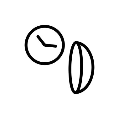 Simge vektörü kullanarak kontak lens zamanı. Kontak lens zamanı işaretini kullanır. izole edilmiş sınır sembolü çizimi