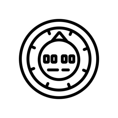 Elektronik pusula ikon vektörü. Elektronik pusula işareti. izole edilmiş sınır sembolü çizimi