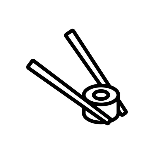 Hůl Sushi Rolovým Vektorem Hůl Nápisem Sushi Roll Izolovaný Symbol — Stockový vektor