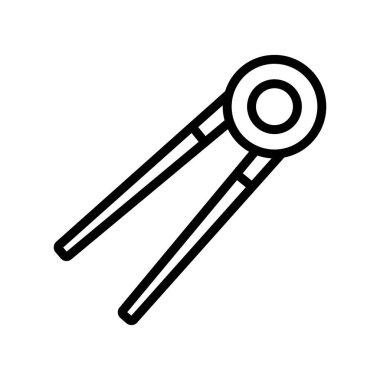 Asya geleneksel çubuk ikonu vektörü. Asyalı geleneksel çubuk işareti. izole edilmiş sınır sembolü çizimi