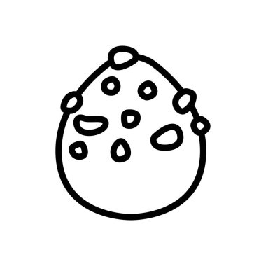 Hindistan cevizi taneli çikolata ikon vektörü. Hindistan cevizi taneli çikolata. izole edilmiş sınır sembolü çizimi