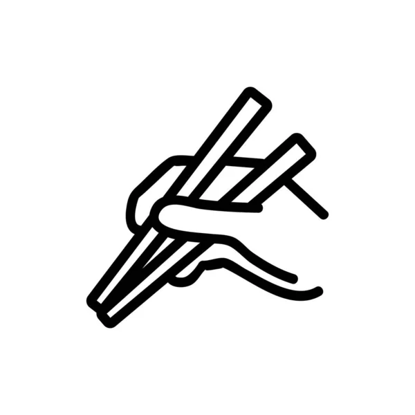 Kézi Evőpálcika Ikon Vektor Kézi Evőpálcika Tábla Izolált Kontúr Szimbólum — Stock Vector