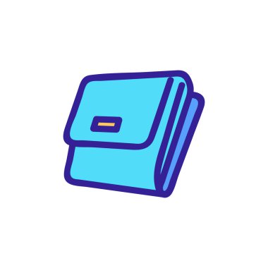 Para ve para ikonu vektörü için cüzdan. Cüzdan, banknot ve bozuk para işareti için. izole edilmiş renk gösterimi