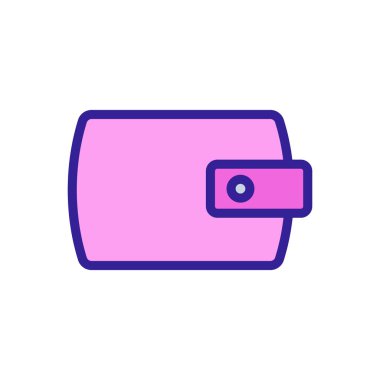 Cüzdan parası, güvenli aksesuar ikon vektörü. Cüzdan nakit para kasası aksesuar işareti. izole edilmiş renk gösterimi