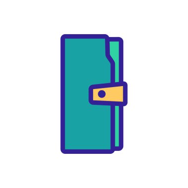 Cüzdan moda aksesuar ikon vektörü. Cüzdan tarzı aksesuar tabelası. izole edilmiş renk gösterimi