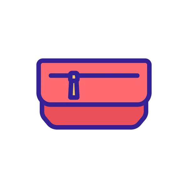 Peněženka Vektorem Ikony Zip Peněženka Zipem Izolovaný Symbol Barvy Ilustrace — Stockový vektor