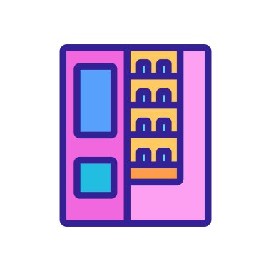 otomat sigara ikon vektörü satar. otomat sigara tabelası satıyor. izole edilmiş renk gösterimi