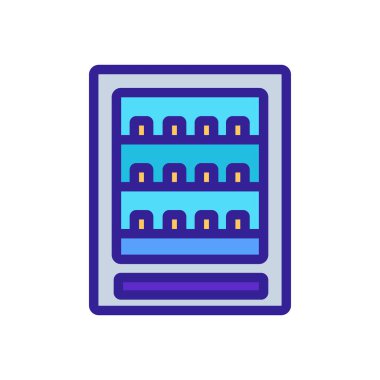 Pizza otomatı ikon vektörü. Pizza otomatı tabelası. izole edilmiş renk gösterimi