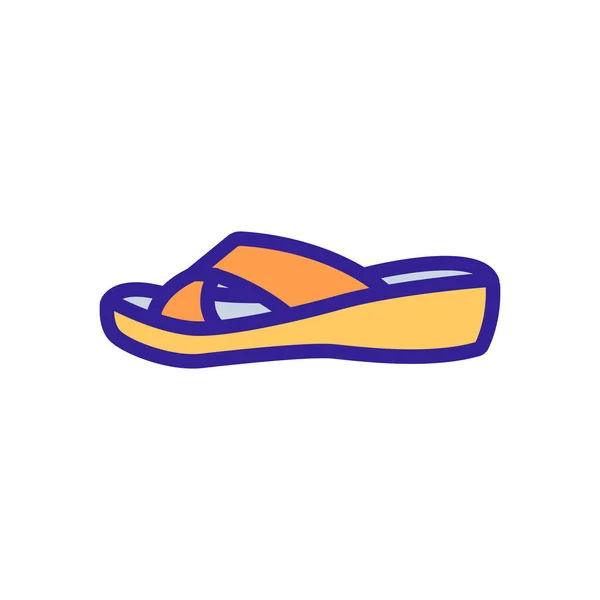 フリップフロップシューズアイコンベクトル フリップフロップの靴のサイン 隔離されたカラーシンボルイラスト — ストックベクタ