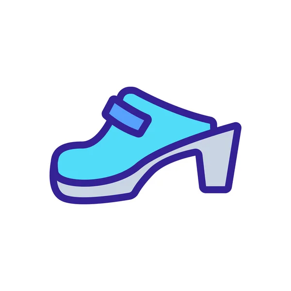 骡子鞋图标向量 骡子鞋印孤立的颜色符号图解 — 图库矢量图片