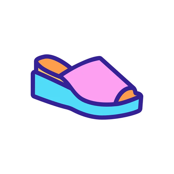 楔形鞋图标矢量 楔形鞋印 孤立的颜色符号图解 — 图库矢量图片