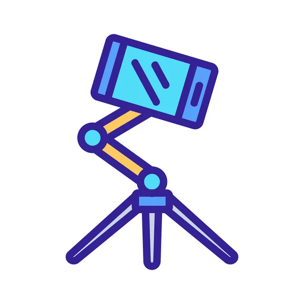 Selfie Stativ Icon Vektor Selfie Stativzeichen Isolierte Farb Symbol Illustration — Stockvektor