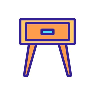 Komodin başucu mobilya ikonu taşıyıcısı. Komodin mobilya tabelası. izole edilmiş renk gösterimi