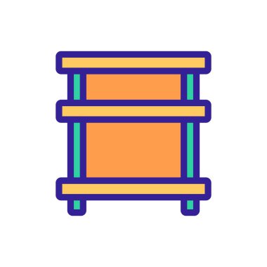 raf simgesi vektörlü komodin. Üzerinde raf işareti olan komodin. izole edilmiş renk gösterimi