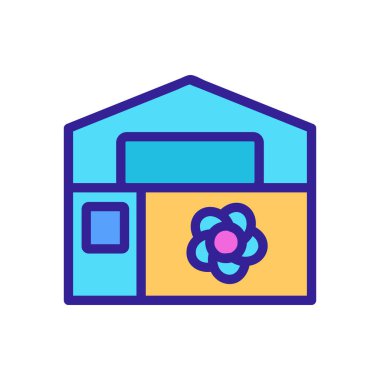 Çiçek depolama ikon vektörü. Çiçek deposu tabelası. izole edilmiş renk gösterimi