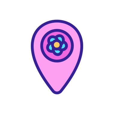 Çiçekçi GPS yer belirleme simgesi vektörü. Çiçekçi yeri belirleme işareti. izole edilmiş renk gösterimi