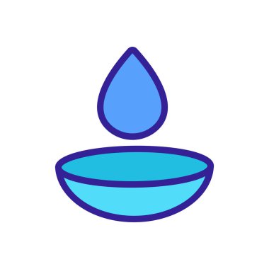 Kontak lens ve sıvı damla vektörü. Kontak lens ve sıvı damla işareti. izole edilmiş renk gösterimi