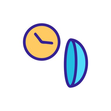 Simge vektörü kullanarak kontak lens zamanı. Kontak lens zamanı işaretini kullanır. izole edilmiş renk gösterimi