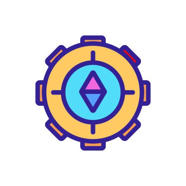 Antika pusula ikon vektörü. Antika pusula işareti. izole edilmiş renk gösterimi