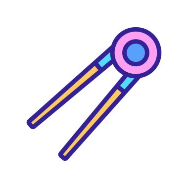 Asya geleneksel çubuk ikonu vektörü. Asyalı geleneksel çubuk işareti. izole edilmiş renk gösterimi