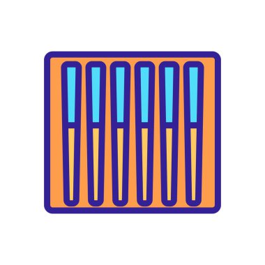 Çubuk simge vektörü ayarlandı. Yemek çubuğu tabelaları. izole edilmiş renk gösterimi