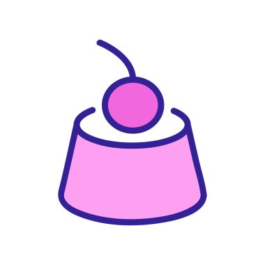 Kiraz ikonu vektörlü çikolata. Kirazlı çikolata. izole edilmiş renk gösterimi