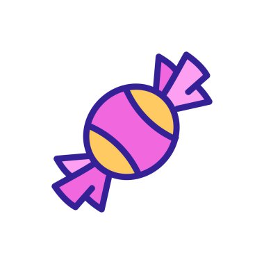 Çikolata ikonu vektörü. Çikolatalı şeker tabelası. izole edilmiş renk gösterimi