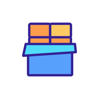 Çikolata açık paket simgesi vektörü. Çikolata paketi açık tabelası. izole edilmiş renk gösterimi