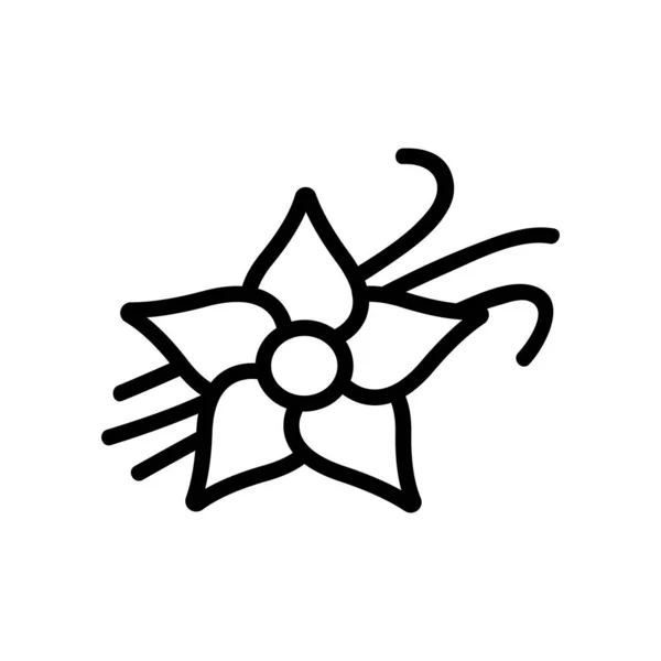 Flor de vainilla icono vector esquema ilustración — Archivo Imágenes Vectoriales