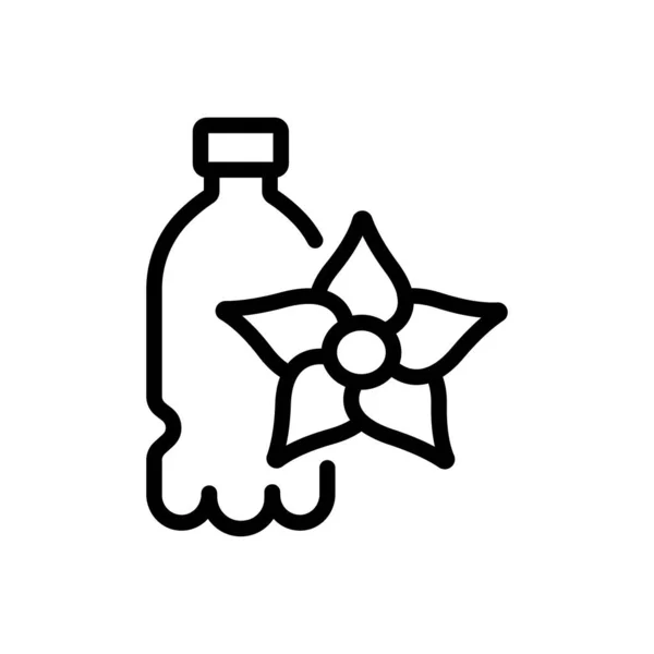 Botella de bebida vainilla icono vector esquema ilustración — Archivo Imágenes Vectoriales