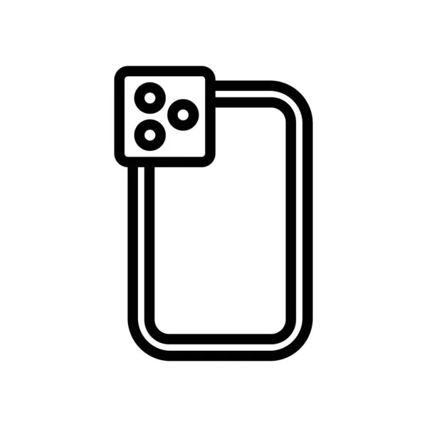 Silicio teléfono caso icono vector esquema ilustración — Vector de stock
