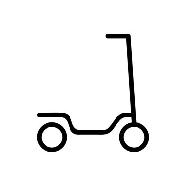 kick scooter aktif spor ulaşım simgesi vektör taslağı çizimi