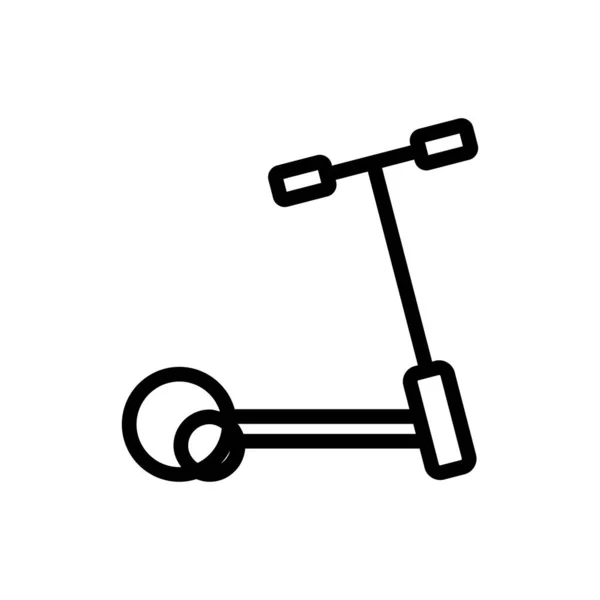 Patada scooter vehículo icono vector esquema ilustración — Archivo Imágenes Vectoriales