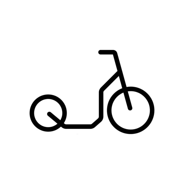 Kick scooter sport transport icône vectoriel contour illustration — Image vectorielle