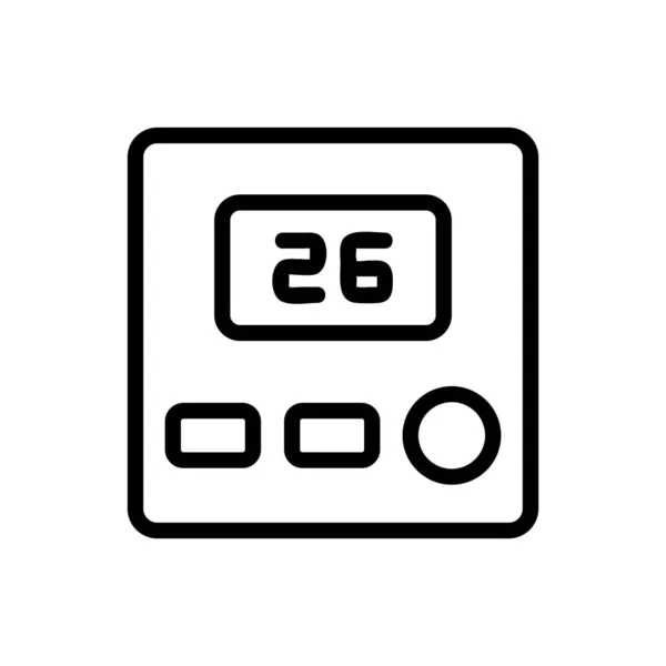 Illustration vectorielle de contour d'icône de télécommande électronique de chauffage au sol — Image vectorielle