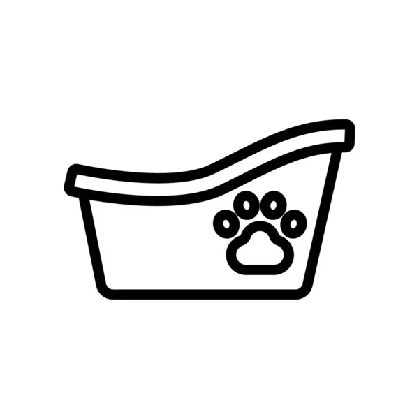 Badewanne für Animal Icon Vektor Outline Illustration — Stockvektor