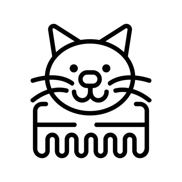 Ilustrace vektorového obrysu ikony hřebenu kočky — Stockový vektor