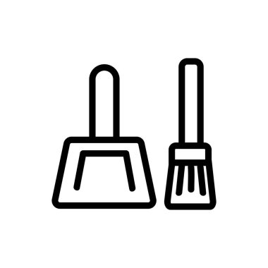 Temiz atık ikonu vektör taslağı çizimi için faraş ve fırça