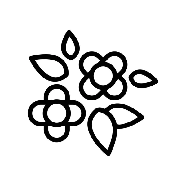 Flores de canola brotes icono vector esquema ilustración — Vector de stock