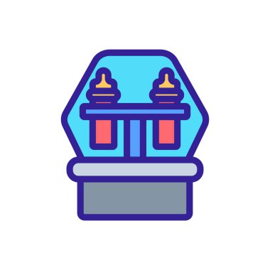 Sterilizasyon aygıtı ikon vektör ana hatları çizimi