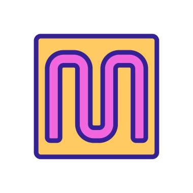 Isı zemini ikon vektörü. Isı döşeme sistemi işareti. izole edilmiş renk gösterimi